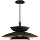 Timea LED 26.5 inch Black / Brass / Black Pendant Ceiling Light